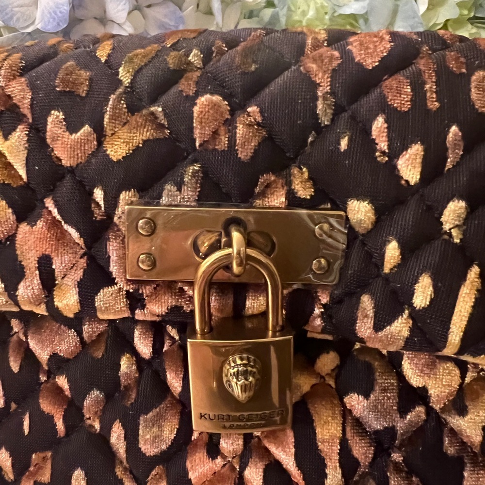 Kurt Geiger London ~  Leopard Print Velvet Mini Brixton Crossbody Bag - NWT - Picture 6 of 7